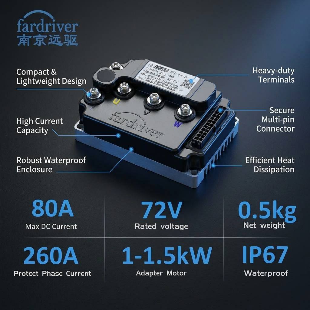 Fardriver ND72260 MiNi12 72V 1 - Kelly Kls7230S Controller recension och pris