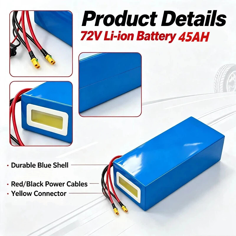 72V 45Ah Lithium Ion Triangle  - 72V 40Ah Lifepo4 Battery Pack recension och pris